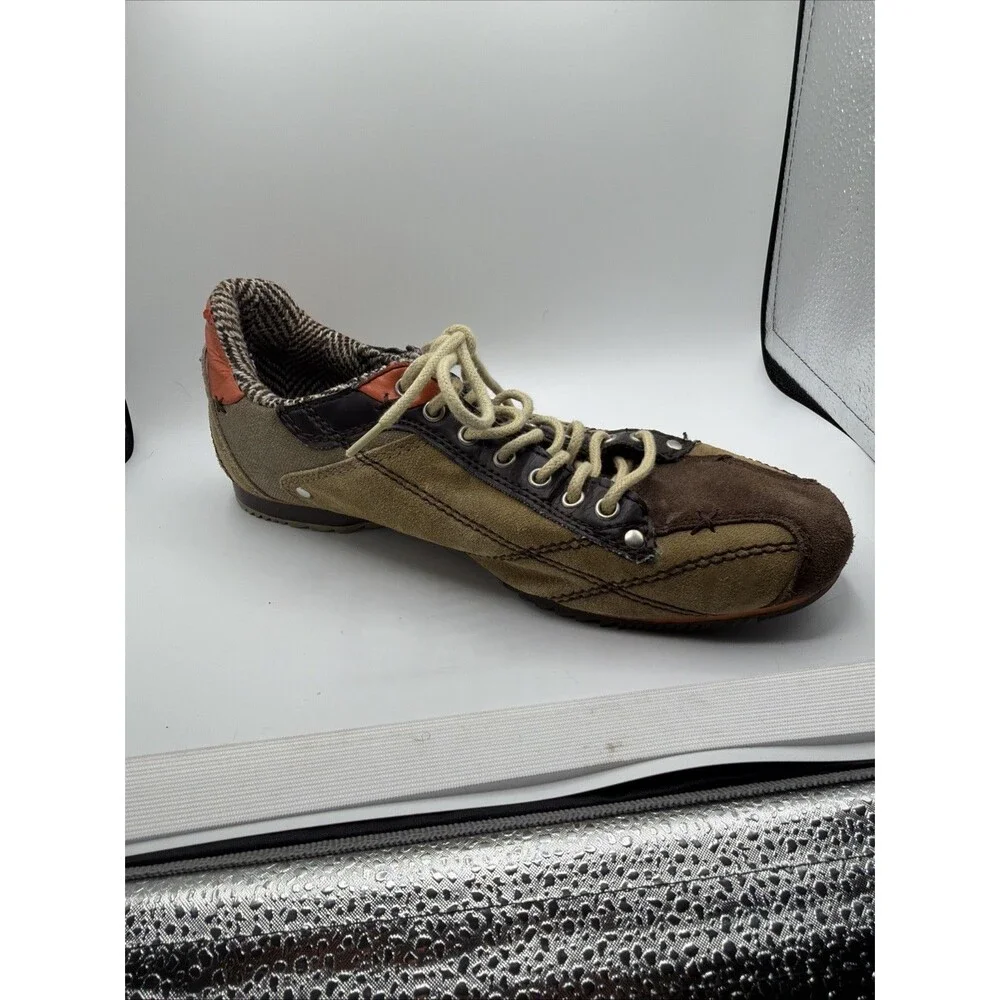 Levi’s Men’s Size 10 EC094 Brown Suede Canvas Tweed Mix Casual Sneakers